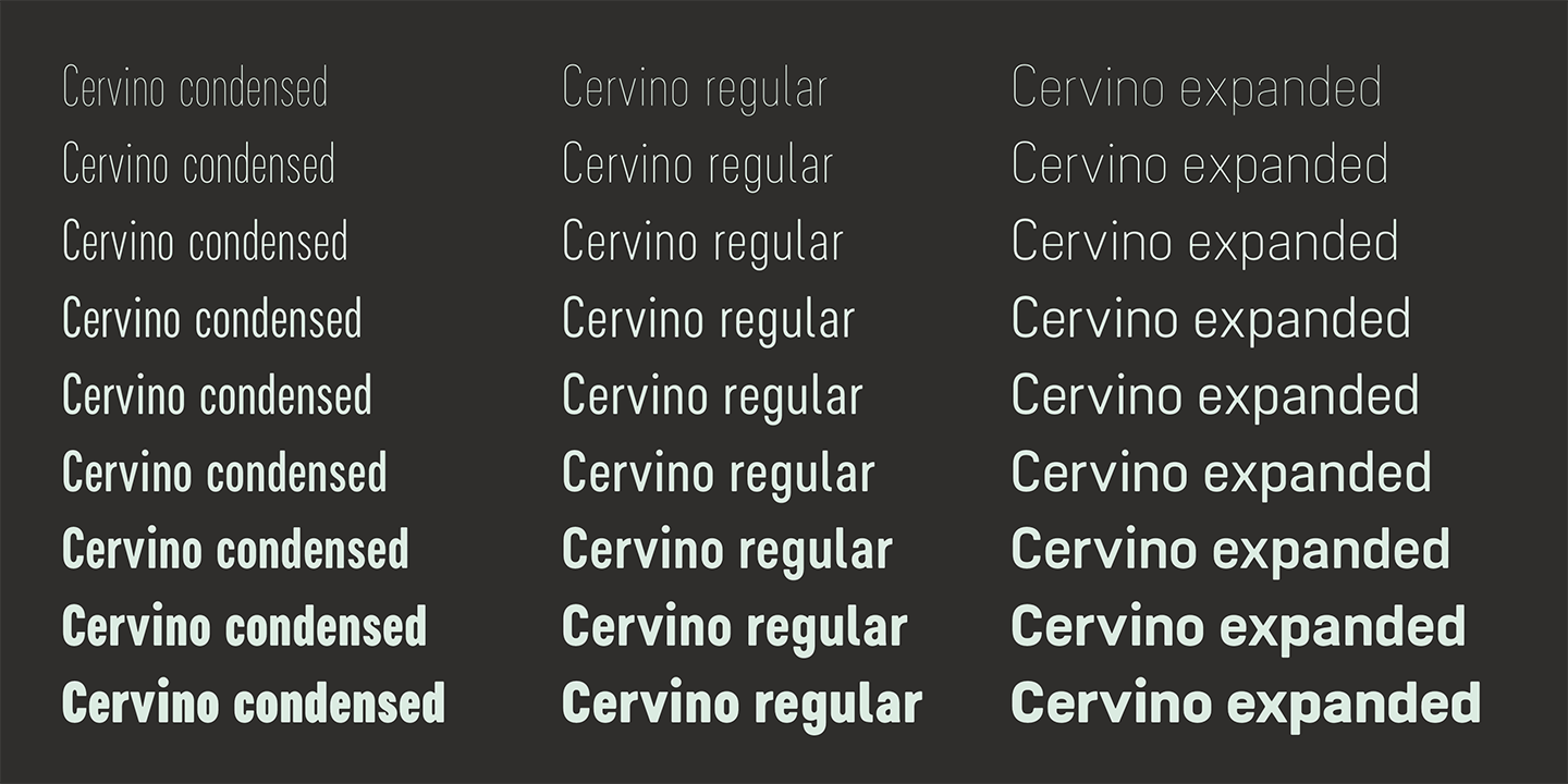 Cervino Expanded Extra Bold Expanded Font preview